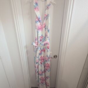 Floral Halter Maxi Jumpsuit